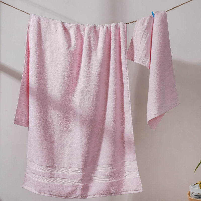 Luxe Pink 100% Organic Cotton Towel Set of 2