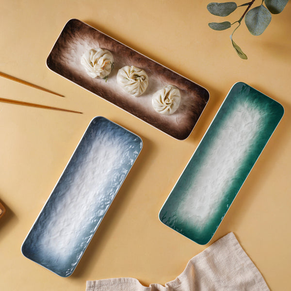Rustic Design Long Platter Medium - Ceramic platter, serving platter, fruit platter | Plates for dining table & home decor