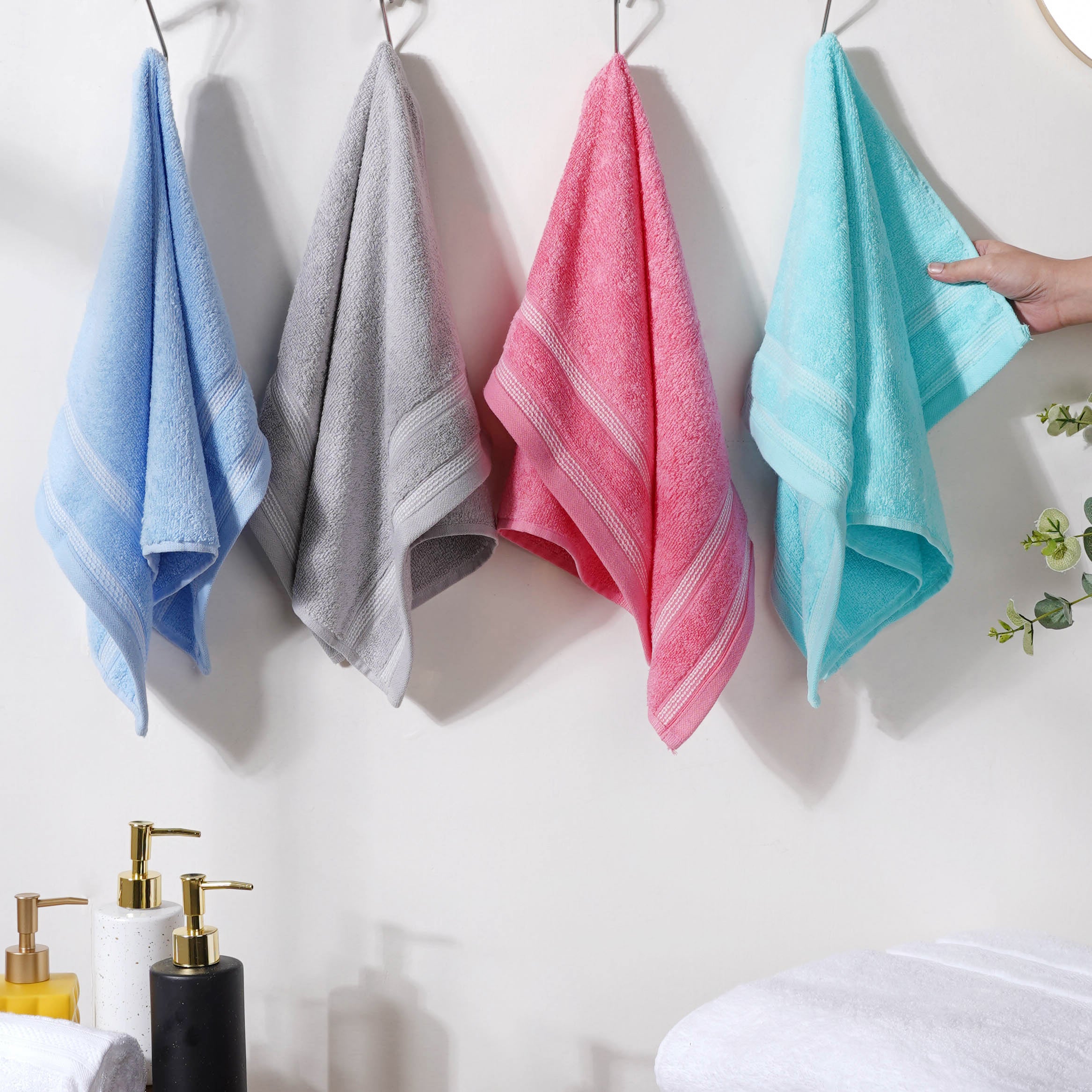 Cotton hand towels online for bathroom