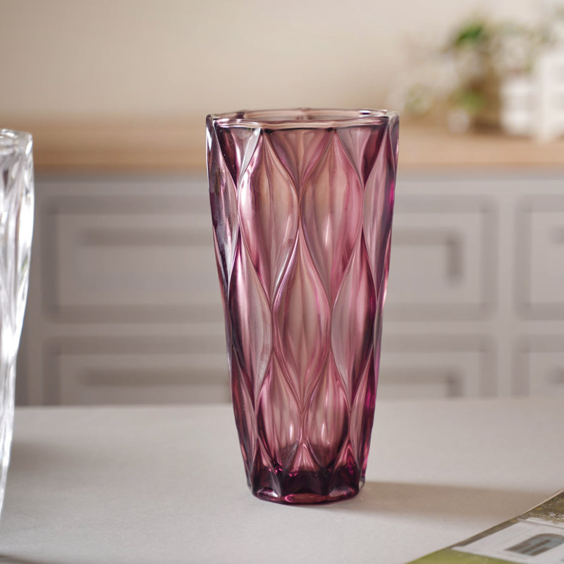 Crystal Glass Vase - Glass flower vase for home decor, office and gifting | Home decoration items
