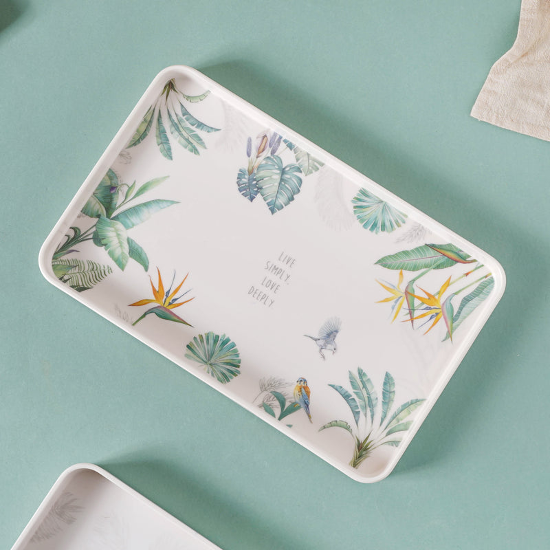 Small Tray With Green Leaves