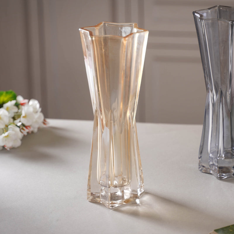Crystal Flower Vase Large - Glass flower vase for home decor, office and gifting | Home decoration items