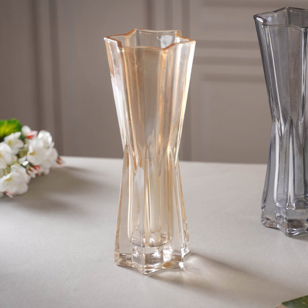 Crystal Flower Vase Large - Glass flower vase for home decor, office and gifting | Home decoration items