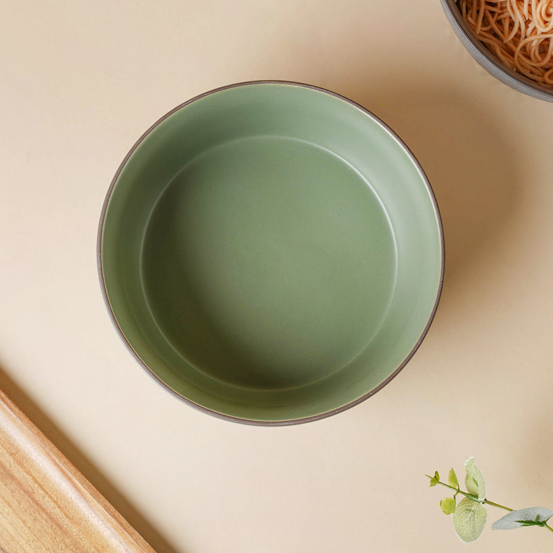 Fern Green Textured Serving Bowl - Bowl, ceramic bowl, serving bowls, noodle bowl, salad bowls, bowl for snacks, large serving bowl | Bowls for dining table & home decor