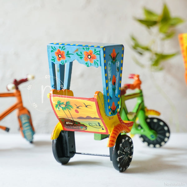 Wooden Rickshaw - Showpiece | Home decor item | Room decoration item
