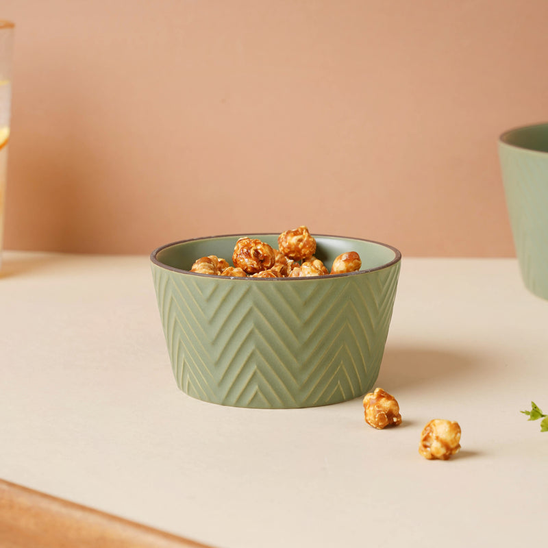 Fern Green Soup Bowl 300 ml - Bowl,ceramic bowl, snack bowls, curry bowl, popcorn bowls | Bowls for dining table & home decor