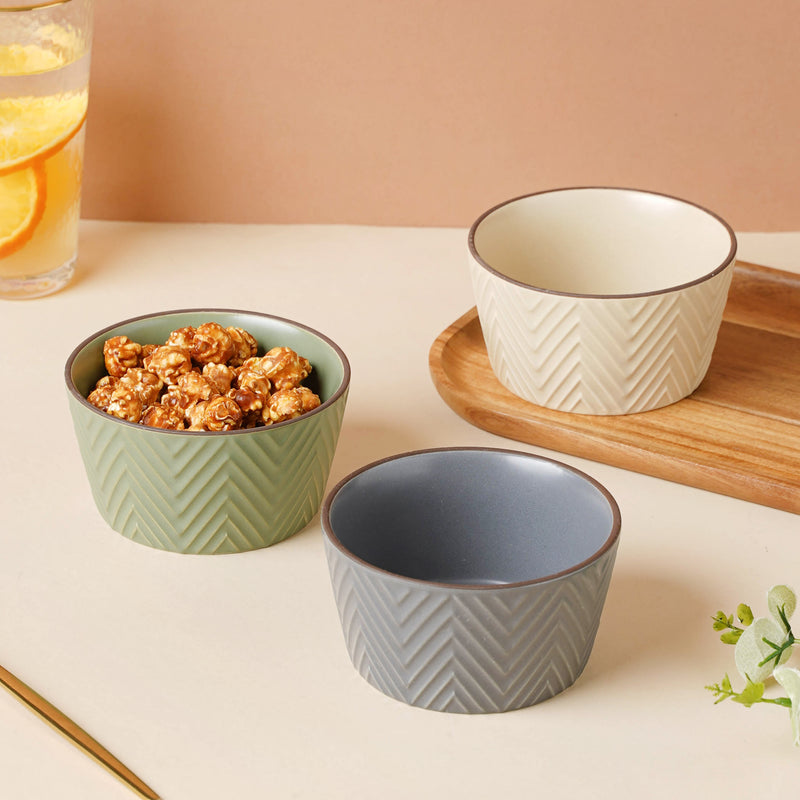 Fern Green Soup Bowl 300 ml - Bowl,ceramic bowl, snack bowls, curry bowl, popcorn bowls | Bowls for dining table & home decor