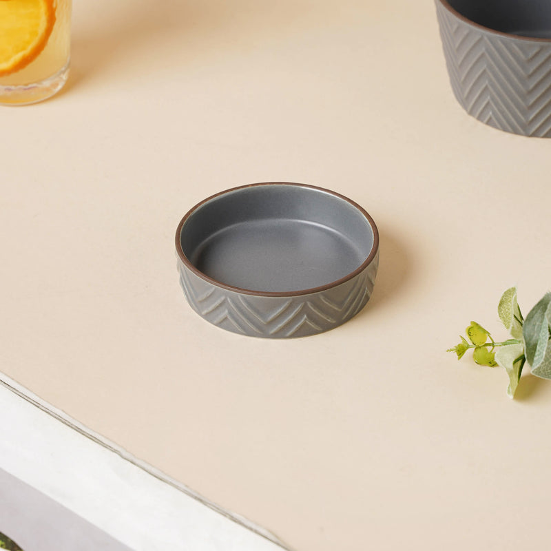 Asphalt Grey Dip Bowl - Bowl, ceramic bowl, dip bowls, chutney bowl, dip bowls ceramic | Bowls for dining table & home decor 