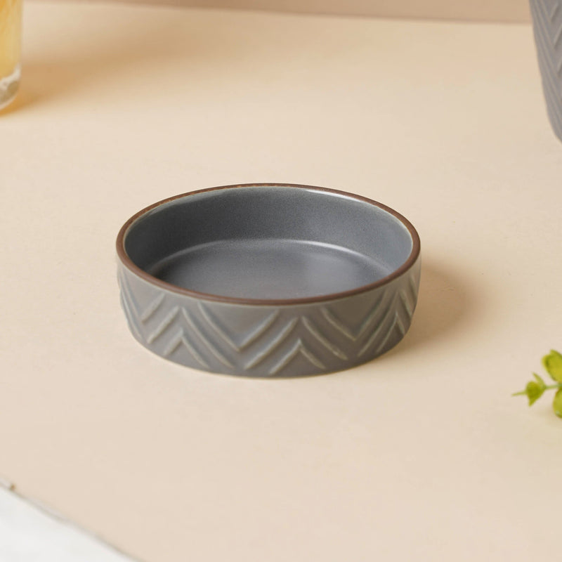 Asphalt Grey Dip Bowl - Bowl, ceramic bowl, dip bowls, chutney bowl, dip bowls ceramic | Bowls for dining table & home decor 