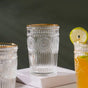 Embossed Large Drinkware Glass Set of 6 250 ml