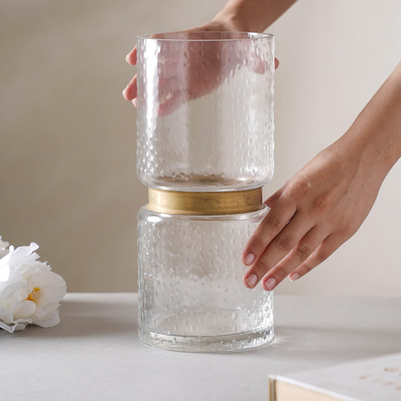 Bouquet Flower Jar Medium - Glass flower vase for home decor, office and gifting | Home decoration items