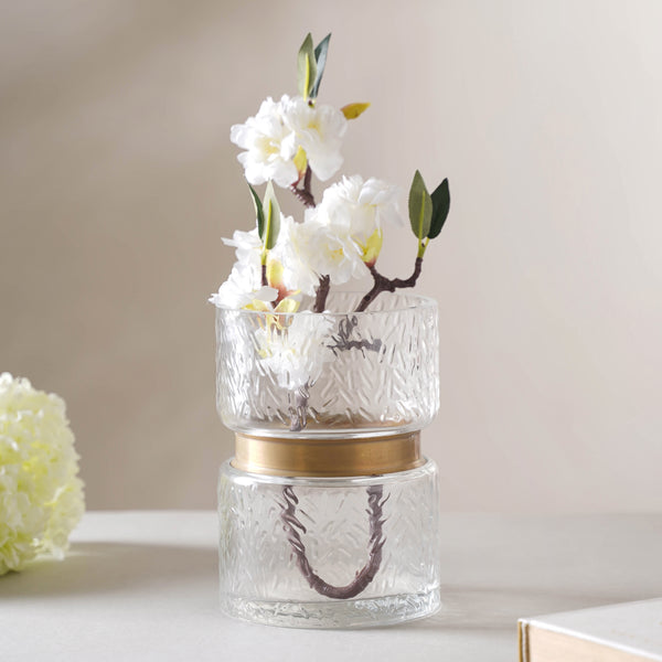 Bouquet Flower Jar Short - Glass flower vase for home decor, office and gifting | Home decoration items