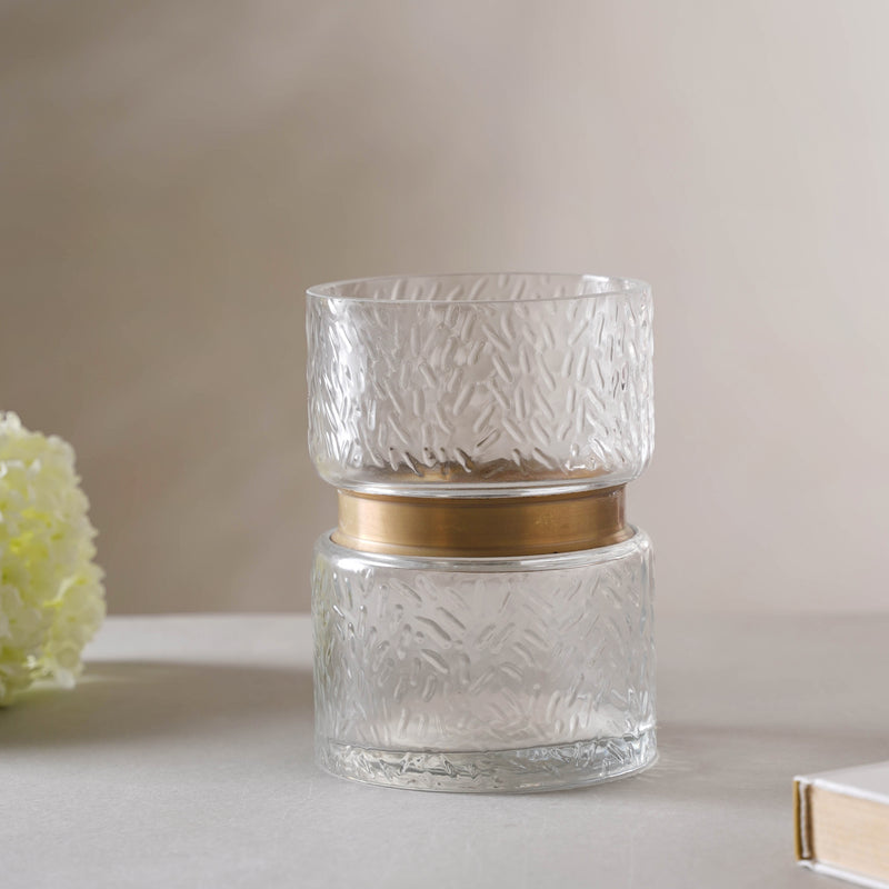 Bouquet Flower Jar Short - Glass flower vase for home decor, office and gifting | Home decoration items