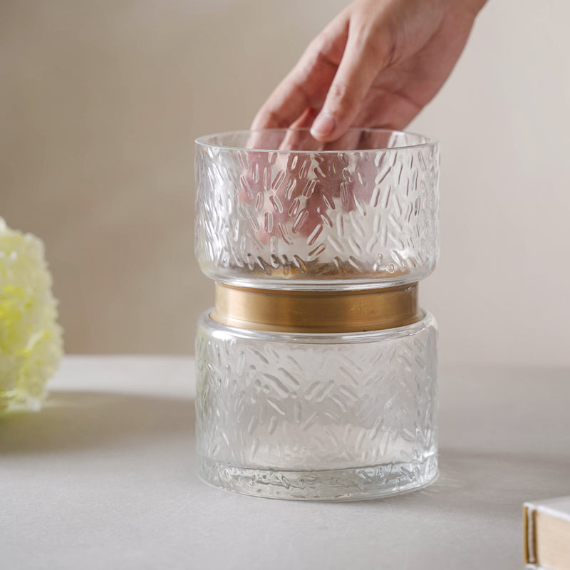 Bouquet Flower Jar Short - Glass flower vase for home decor, office and gifting | Home decoration items