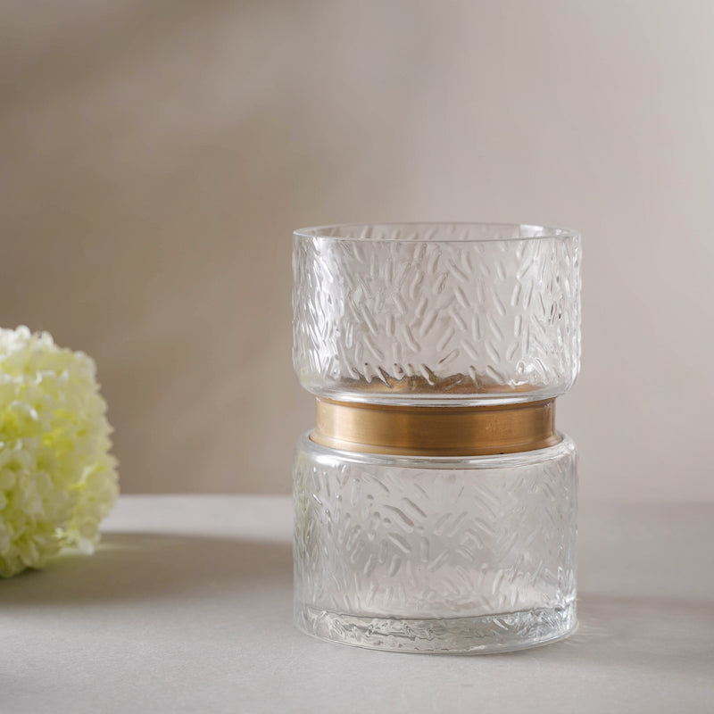Bouquet Flower Jar Short - Glass flower vase for home decor, office and gifting | Room decoration items