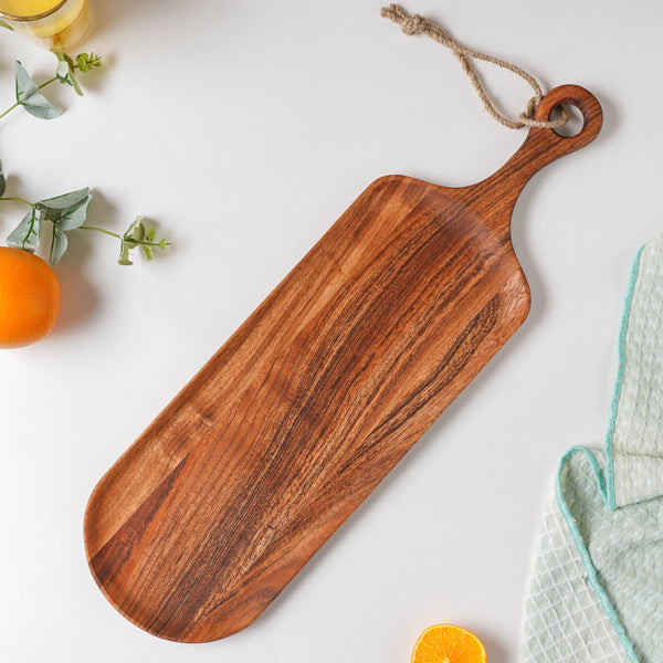 Bread Board Long Wooden With Handle 19 Inch