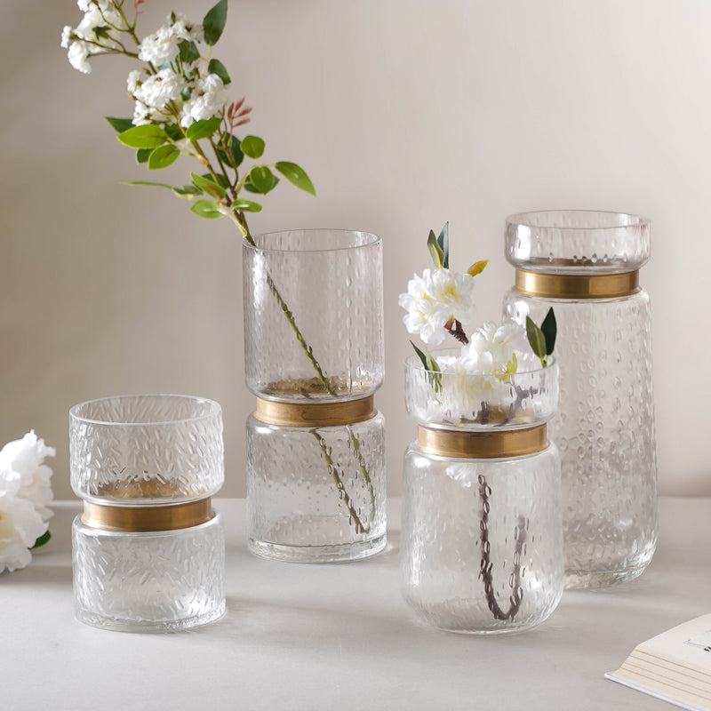 Bouquet Flower Jar Short - Glass flower vase for home decor, office and gifting | Home decoration items