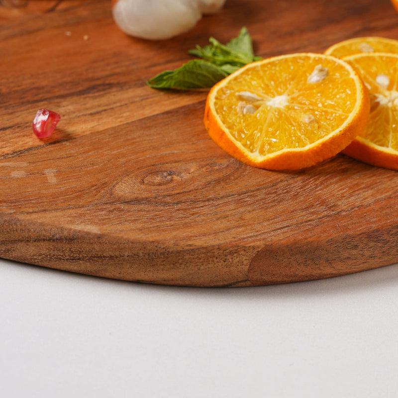 Farmhouse Round Wooden Platter 15 Inch - Cheese board, serving platter, wooden platter | Plates for dining & home decor