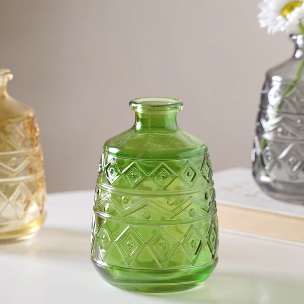 Vintage Glass Vase - Flower vase for home decor, office and gifting | Home decoration items
