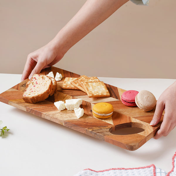 Wooden Chopping Board 15 Inch - Cheese board, serving platter, wooden platter | Plates for dining & home decor