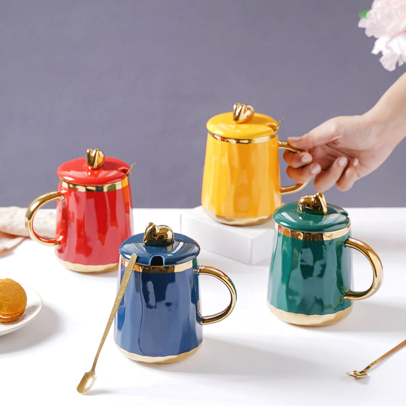 Mug With Gold Detail- Mug for coffee, tea mug, cappuccino mug | Cups and Mugs for Coffee Table & Home Decor