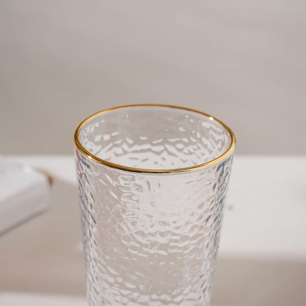 Pebble Textured Medium Drinking Glass Set Of 6 350 ml