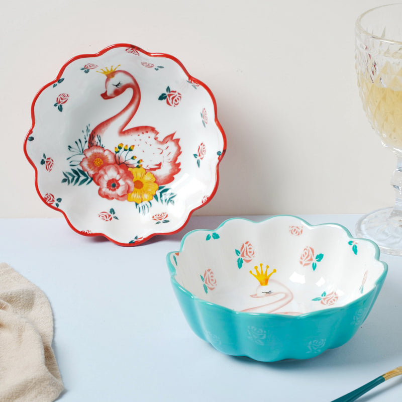 Swan Snack Bowl 400 ml - Bowl,ceramic bowl, snack bowls, curry bowl, popcorn bowls | Bowls for dining table & home decor