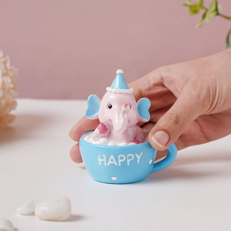 Baby Elephant Resin Showpiece Pink - Showpiece | Home decor item | Room decoration item