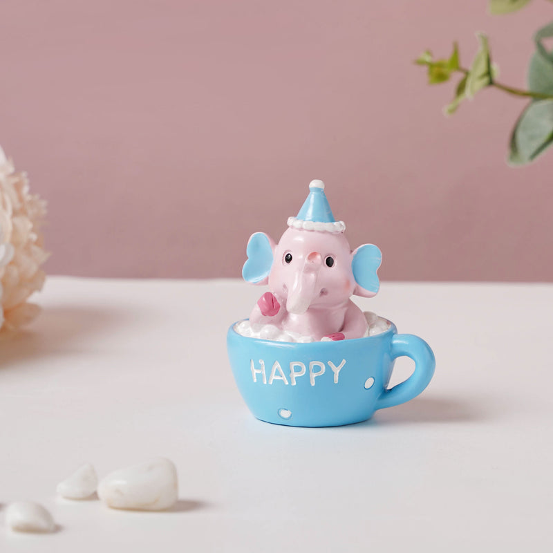 Baby Elephant Resin Showpiece Pink - Showpiece | Home decor item | Room decoration item