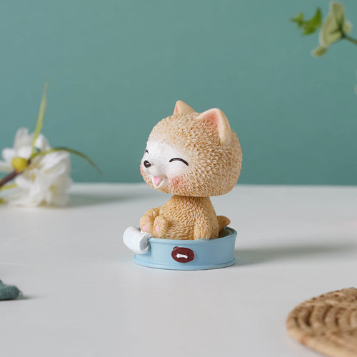 Puppy In A Tub Bobble Head Resin Showpiece - Showpiece | Home decor item | Room decoration item