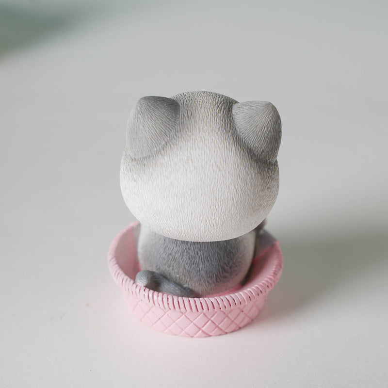 Kitty In A Tub Resin Bobble Head Showpiece - Showpiece | Home decor item | Room decoration item
