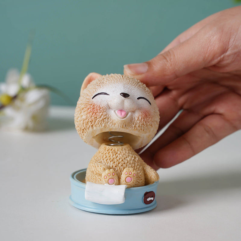 Puppy In A Tub Bobble Head Resin Showpiece - Showpiece | Home decor item | Room decoration item
