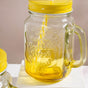 Tutti Frutti Glass Jar Yellow with Lid and Straw Set of 4