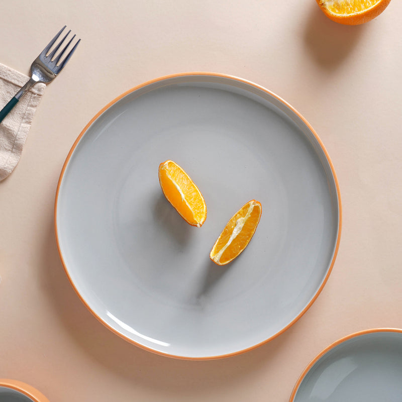 Zoella Dinner Plate Grey - Serving plate, rice plate, ceramic dinner plates| Plates for dining table & home decor
