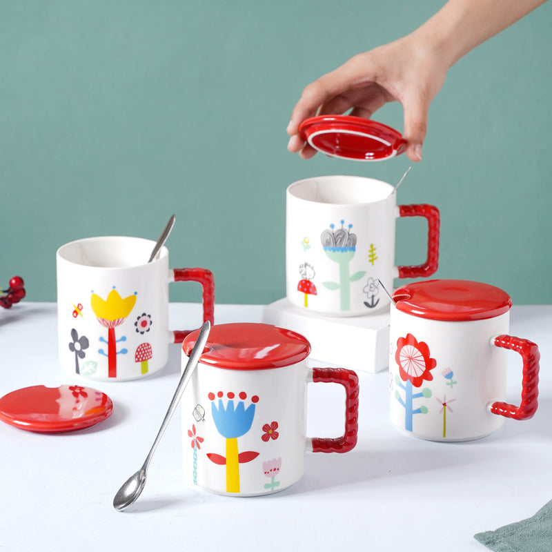 Flower Mug- Mug for coffee, tea mug, cappuccino mug | Cups and Mugs for Coffee Table & Home Decor