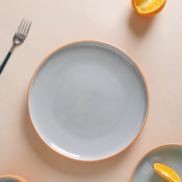 Zoella Dinner Plate Grey - Serving plate, rice plate, ceramic dinner plates| Plates for dining table & home decor