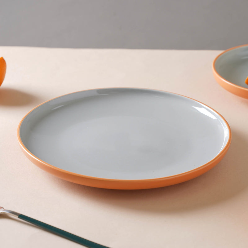 Zoella Dinner Plate Grey - Serving plate, rice plate, ceramic dinner plates| Plates for dining table & home decor