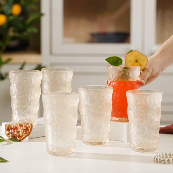 Tall Amber Glacier Cup Set Of 6 350 ml