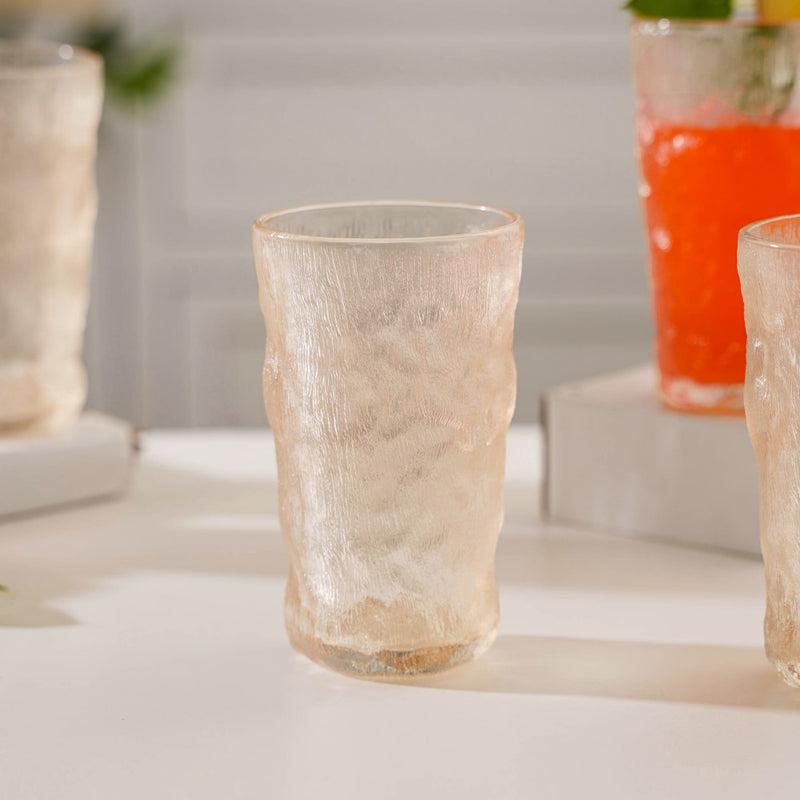 Tall Amber Glacier Glass Set Of 6 350 ml