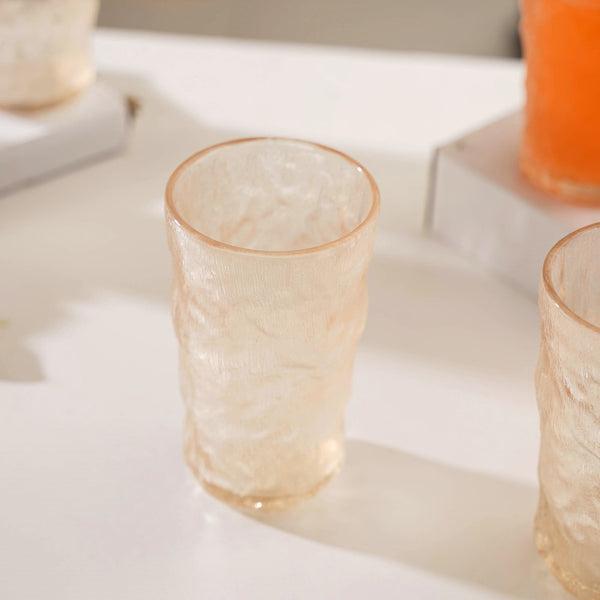 Tall Amber Glacier Glass Set Of 6 350 ml