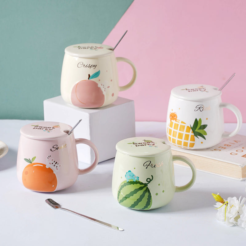 Fruit Ceramic Mug- Mug for coffee, tea mug, cappuccino mug | Cups and Mugs for Coffee Table & Home Decor