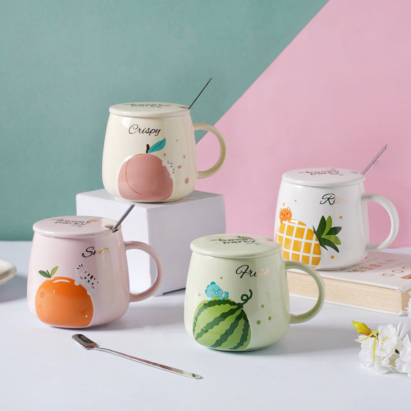Fruit Ceramic Mug- Mug for coffee, tea mug, cappuccino mug | Cups and Mugs for Coffee Table & Home Decor