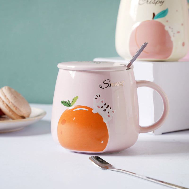 Fruit Ceramic Mug- Mug for coffee, tea mug, cappuccino mug | Cups and Mugs for Coffee Table & Home Decor