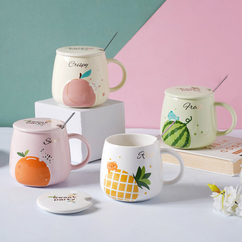 Fruit Ceramic Mug- Mug for coffee, tea mug, cappuccino mug | Cups and Mugs for Coffee Table & Home Decor