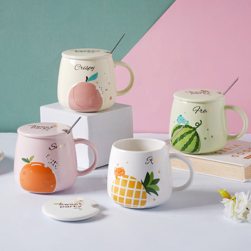 Fruit Ceramic Mug- Mug for coffee, tea mug, cappuccino mug | Cups and Mugs for Coffee Table & Home Decor