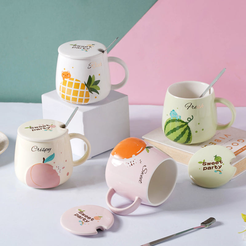Fruit Ceramic Mug- Mug for coffee, tea mug, cappuccino mug | Cups and Mugs for Coffee Table & Home Decor