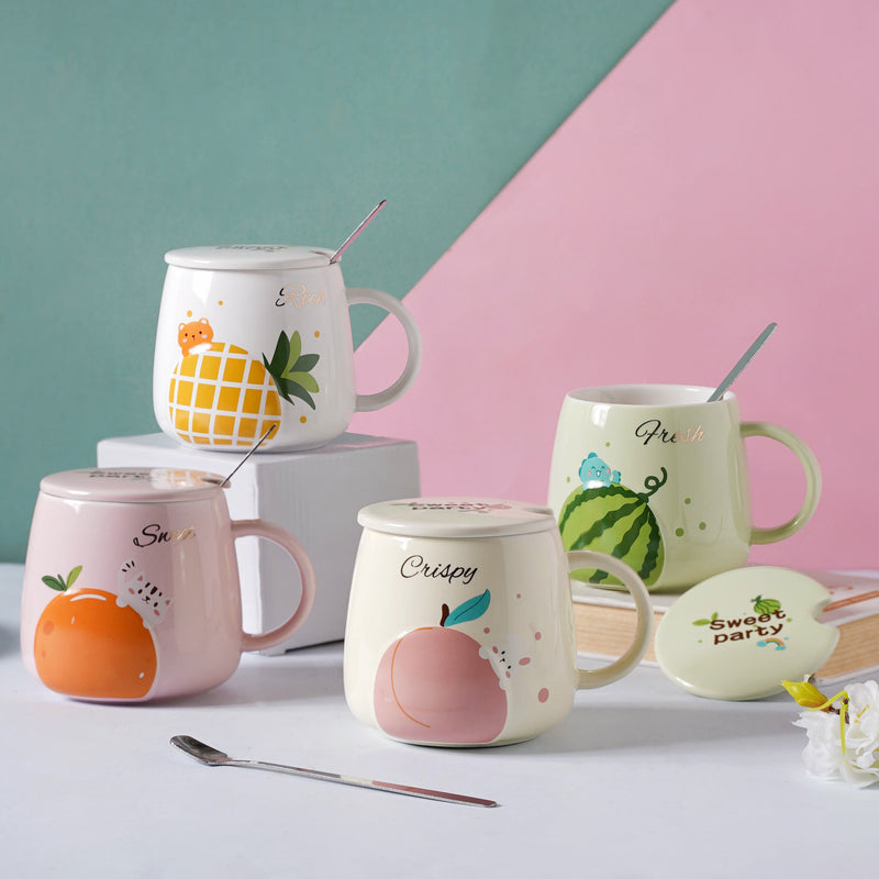 Fruit Ceramic Mug- Mug for coffee, tea mug, cappuccino mug | Cups and Mugs for Coffee Table & Home Decor