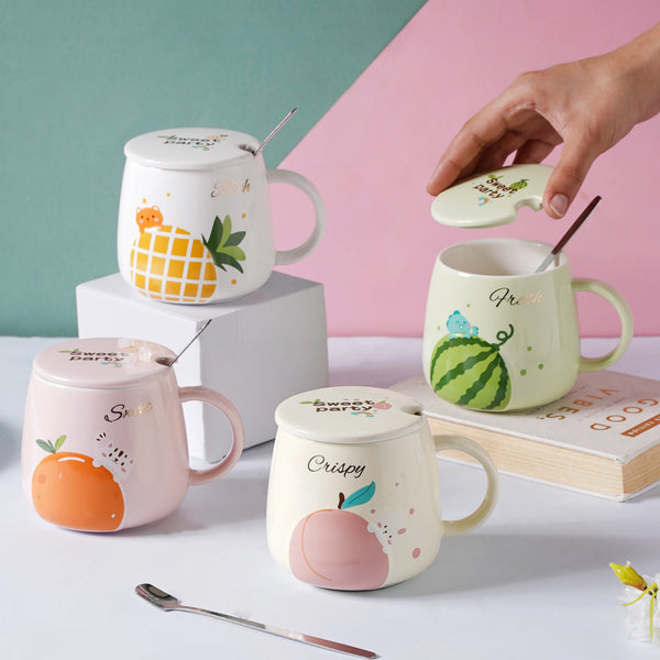 Fruit Ceramic Mug- Mug for coffee, tea mug, cappuccino mug | Cups and Mugs for Coffee Table & Home Decor