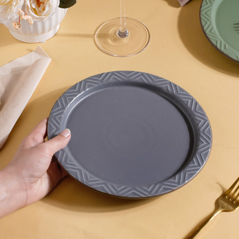 Serenity Snack Plate Grey 8 Inch - Serving plate, snack plate, dessert plate | Plates for dining & home decor