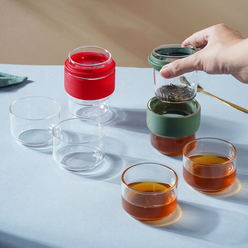 Glass Travel Teapot Set - Teapot, kettle, tea kettle | Teapot for Dining table & Home decor